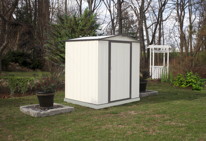 6x5 EZEE Shed in Charcoal with Cream Trim