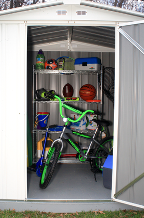 6x5 EZEE Shed in Charcoal with Cream Trim