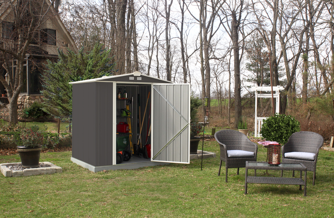 6x5 EZEE Shed in Charcoal with Cream Trim