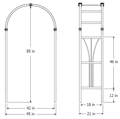 Dublin Arbor wireframe dimensions