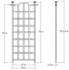 London Trellis wireframe dimensions